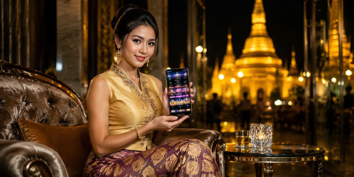 ဖဲကစားသူများ မြန်မာစံနမူနာဖုန်းအက်ပ်ဖြင့် ကစားနေသည်